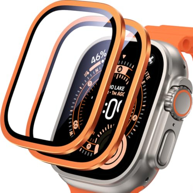 Smartwatch Straps & Accessories - 2PCS HD กระจกนิรภัยโลหะสำหรับแอปเปิ้ลวอทช์อัลตร้า 2-3 49 มม.ป้องกันหน้าจอป้องกันรอยขีดข่วนกันชนฟิล์มเต็มรูปแบบสำหรับไอวอทช์
