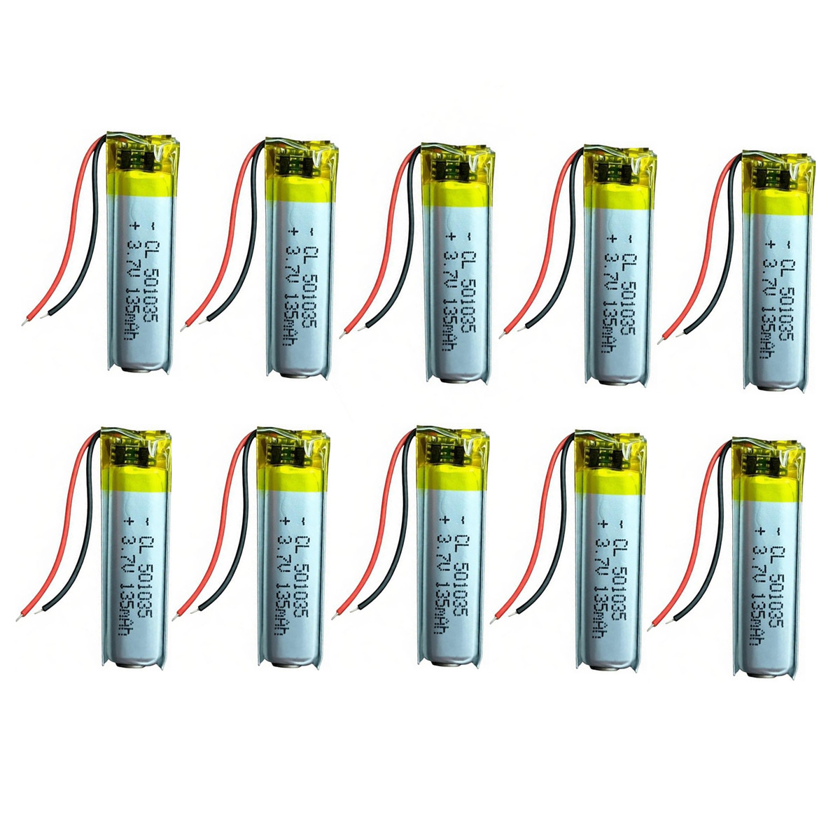 Smartwatch Headset - 10 ชิ้น 3.7V 135mAh 501035 แบตเตอรี่ลิเธียมโพลิเมอร์ลิโปแบตเตอรี่แบบชาร์จไฟได้สำหรับ