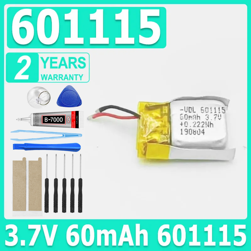 Smartwatch Headset - 3.7V 60mAh 601115 แบตเตอรี่ลิเธียม Li-Ion Polymer