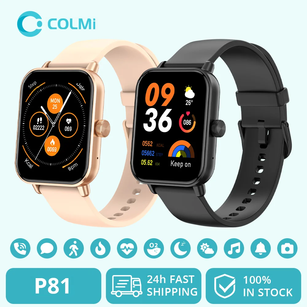 Smartwatch Instagram - COLMI P81 โทรด้วยเสียงสมาร์ทนาฬิกาหน้าจอ 1.9 นิ้ว 24H