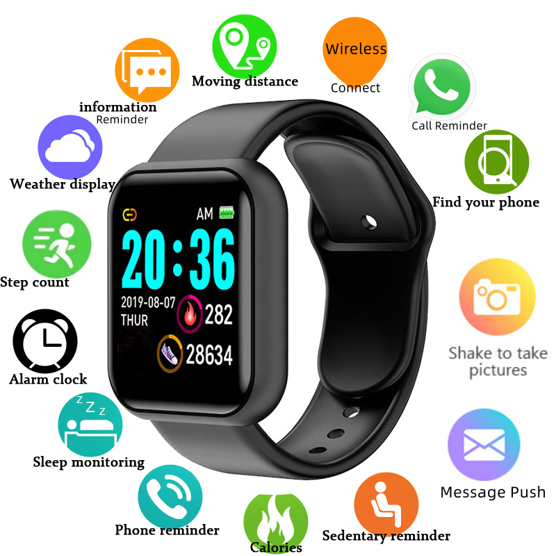Smartwatch Instagram - มัลติฟังก์ชั่นสมาร์ทวอท์ชผู้ชายผู้หญิงเชื่อมต่อบลูทูธโทรศัพท์เครื่องเล่นเพลงสร้อยข้อมือกีฬาฟิตเนส Sleep Monitor D13 Smartwatch
