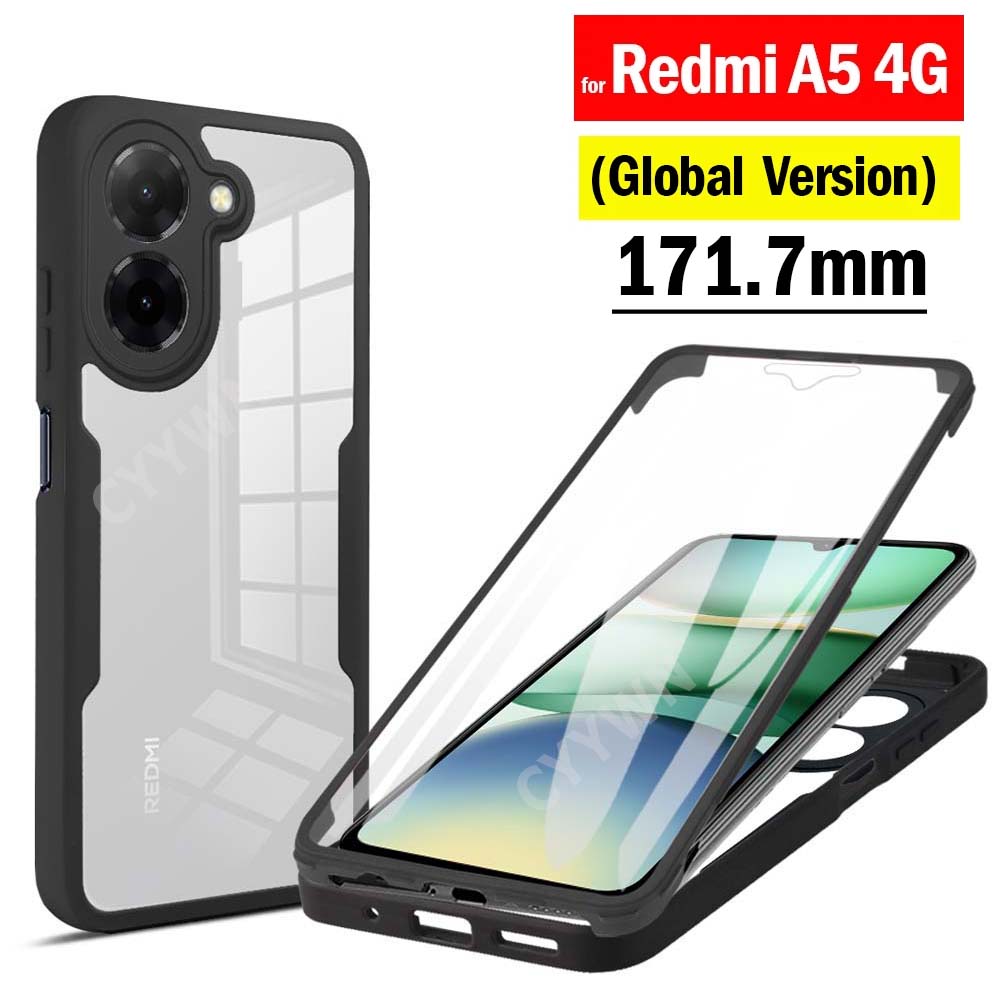 Screen Protector Film - 360 ตัวป้องกันหน้าจอแบบเต็มตัวเคสใสสำหรับเรดมี่ A5 4G ทั่วโลกขนาด 171