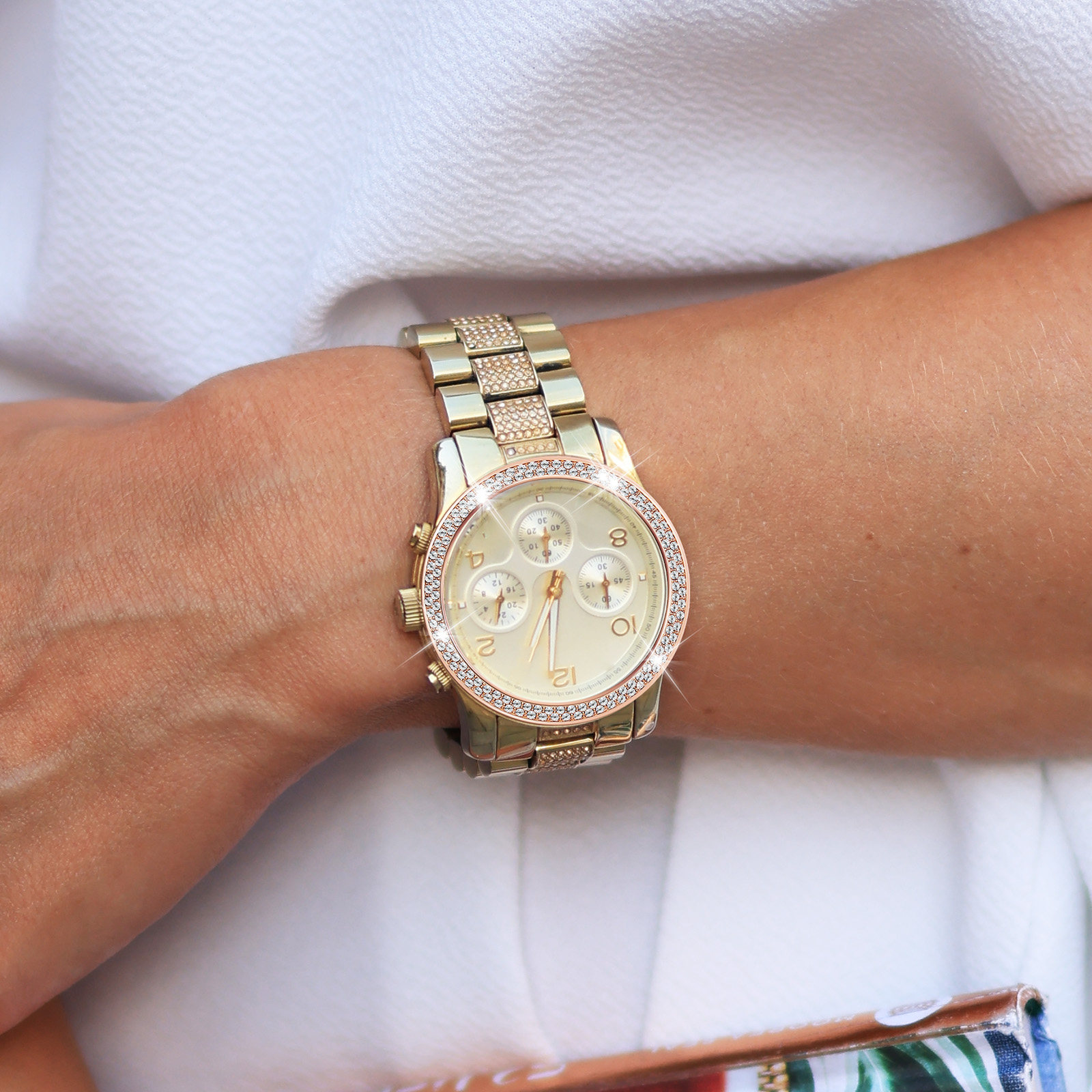 Watch Case Bumper - กรอบนาฬิกาประดับเพชรเทียม พร้อมห่วงครอบขอบหน้าปัด ประดับเพชรสองแถว ดีไซน์หรูหรา ป้องกันหน้าจอสมาร์ทวอทช์