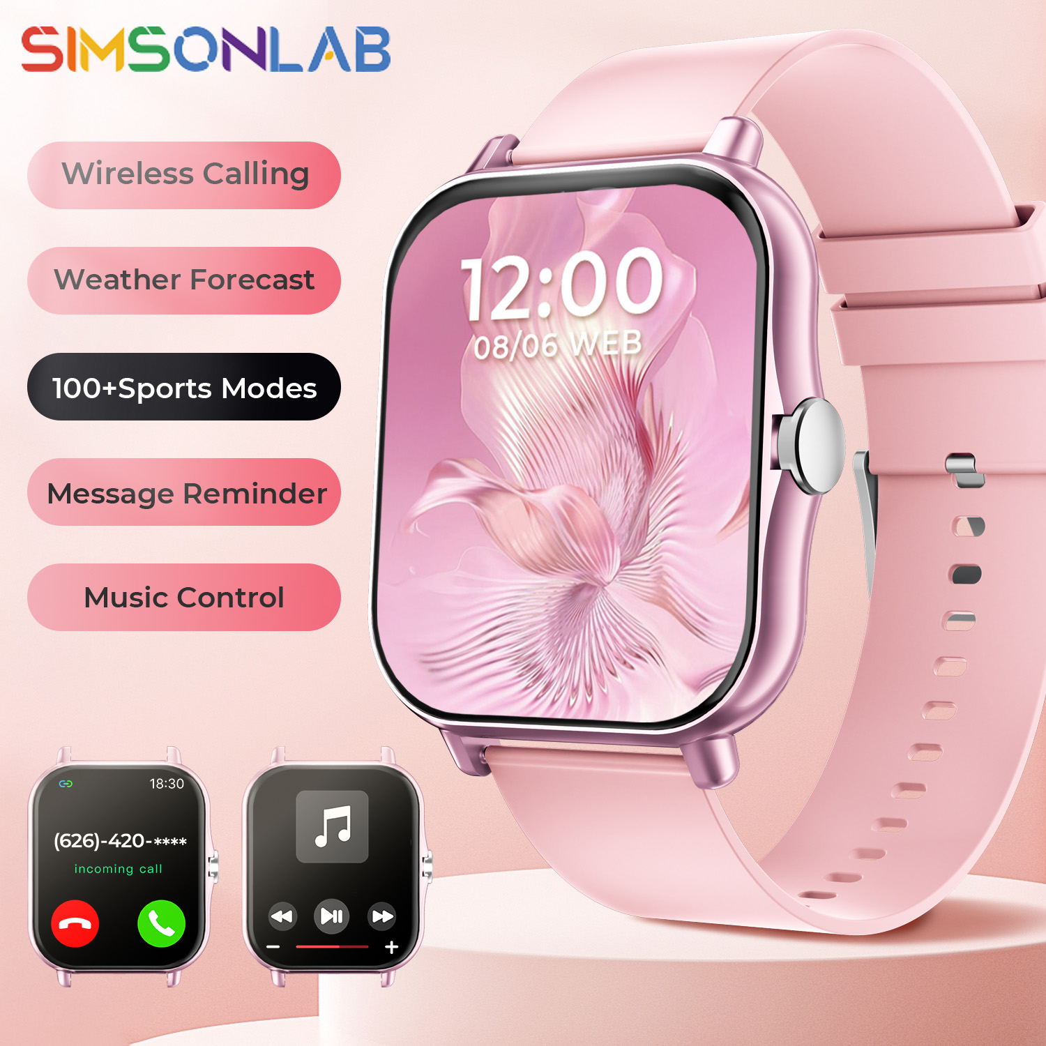 Smartwatch Instagram - 2026 ใหม่สมาร์ทวอทช์บลูทูธโทรฟิตเนสติดตามอัตราการเต้นของหัวใจบันทึกการนอนหลับกีฬากลางแจ้งนาฬิกาสำหรับแอนดรอยด์/IOS ผู้ชายผู้หญิงของขวัญ