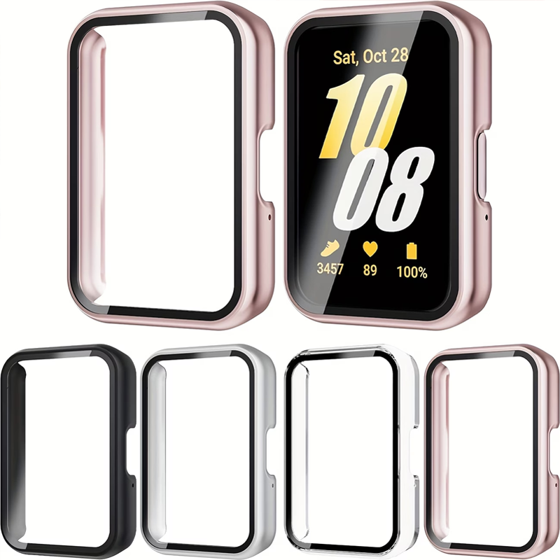 Samsung Smartwatch Accessories - เคสพีซีสำหรับซัมซุง กาแลคซี่ ฟิต 3 สมาร์ทวอทช์กระจกครอบคลุมเต็มรูปแบบกันชนแบบแข็งป้องกันหน้าจออุปกรณ์เสริมกาแล็กซี่ ฟิต