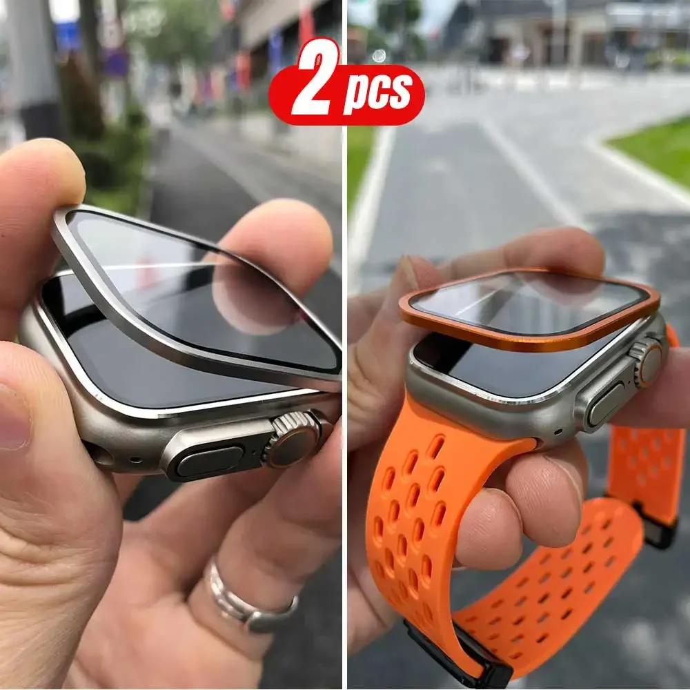 กรอบโลหะไทเทเนียม 2 ชิ้นสําหรั - Smartwatch Watch Accessories For Women บทวิจารณ์และราคา