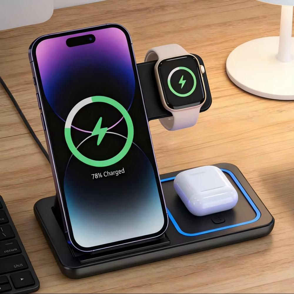 แท่นชาร์จไร้สายแบบเร็ว 3-in-1  - Smartwatch Ac บทวิจารณ์และราคา