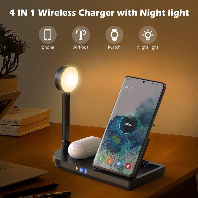 แท่นชาร์จไร้สายแบบพับได้ 3-in- - Smartwatch Ac บทวิจารณ์และราคา