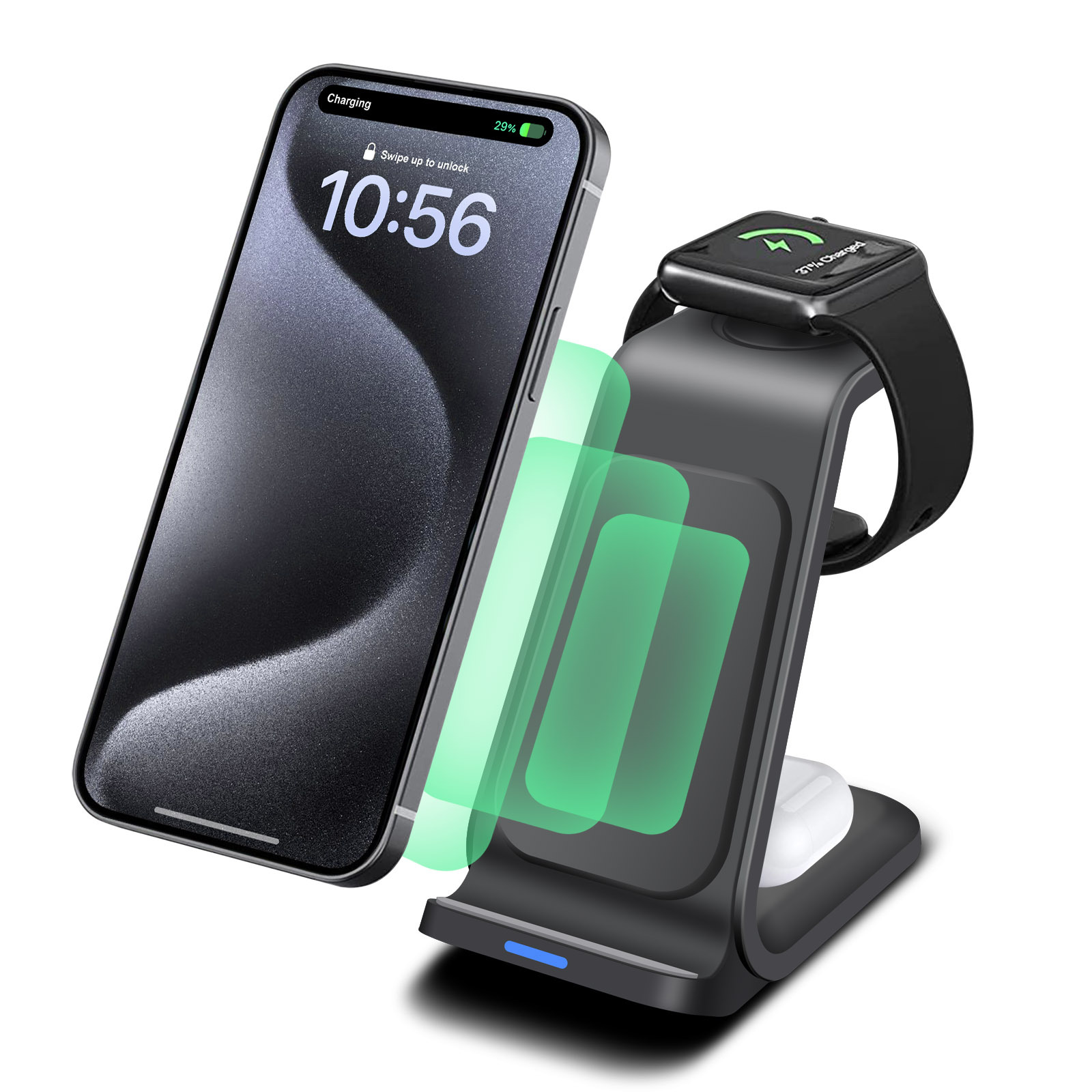แท่นชาร์จ 3 in 1 สำหรับ iPhone - Smartwatch X บทวิจารณ์และราคา
