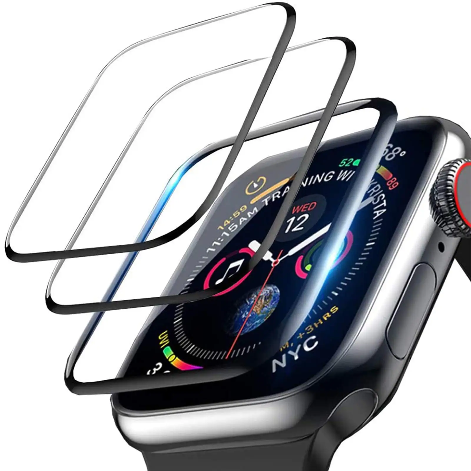3D กระจกนิรภัยสําหรับ Apple Wa - Watch Face Protector บทวิจารณ์และราคา