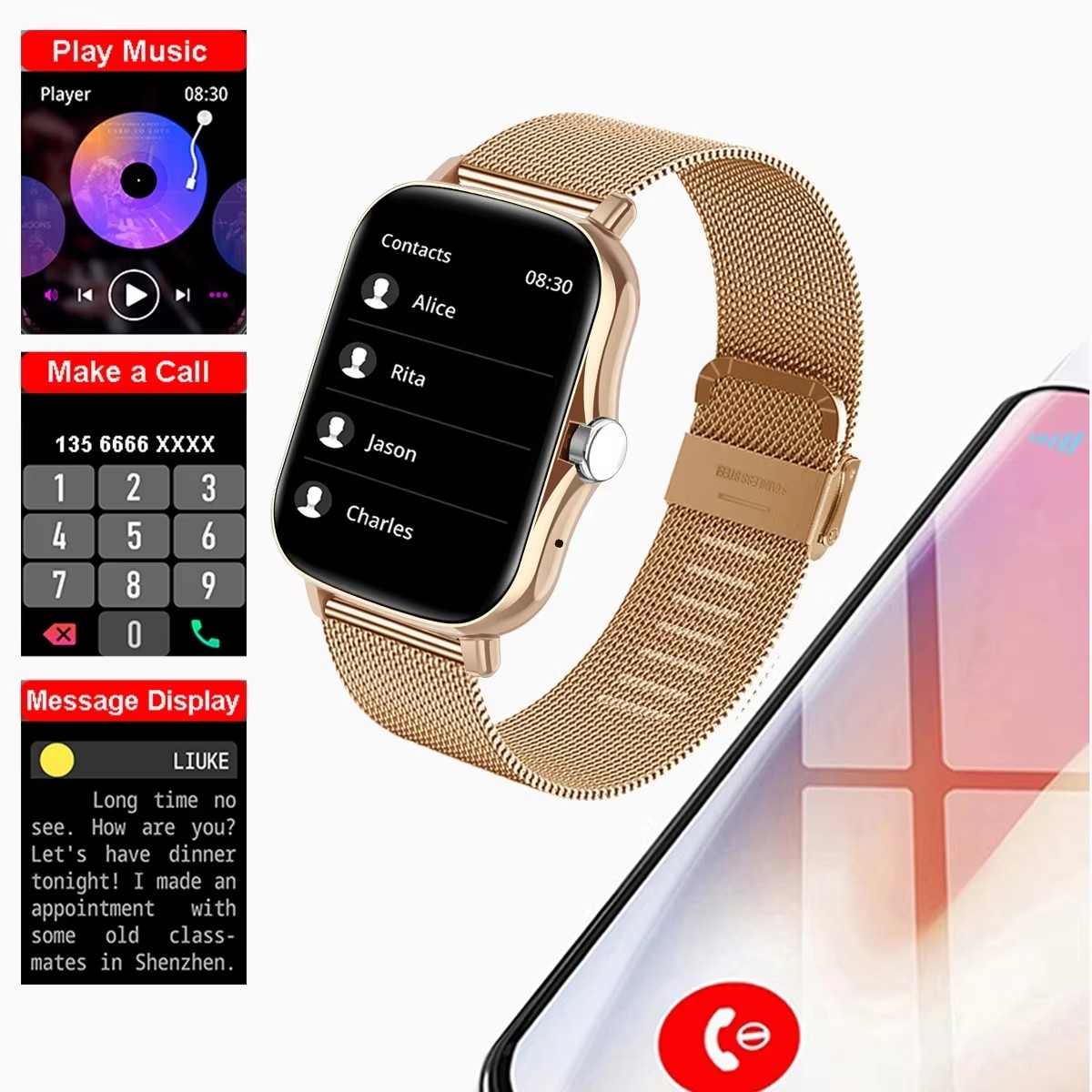 1.83 ''นาฬิกาสมาร์ทกันน้ําพร้อ - Smartwatch Instagram บทวิจารณ์และราคา