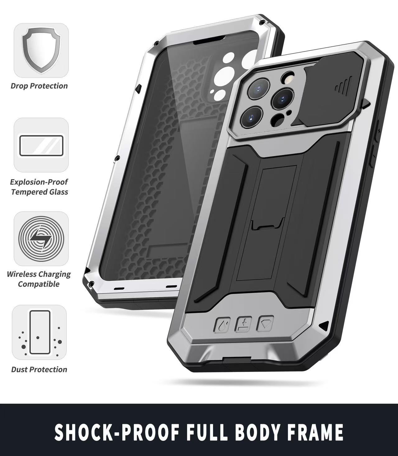 เคสโลหะแบบทหารสำหรับ iPhone 14 - Screen Protector Film บทวิจารณ์และราคา