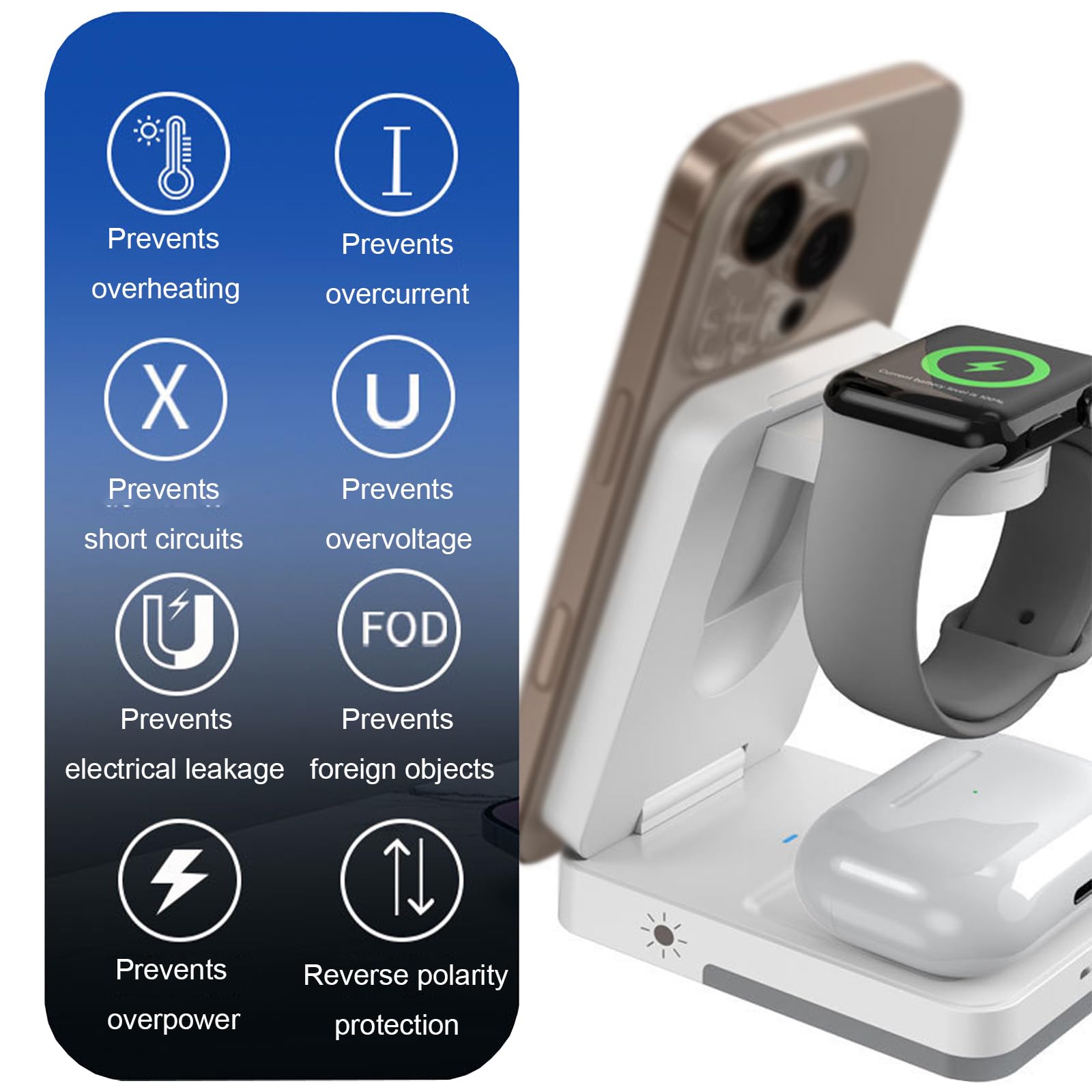 แท่นชาร์จไร้สายแบบพับได้ 3-in- - Smartwatch Ac บทวิจารณ์และราคา
