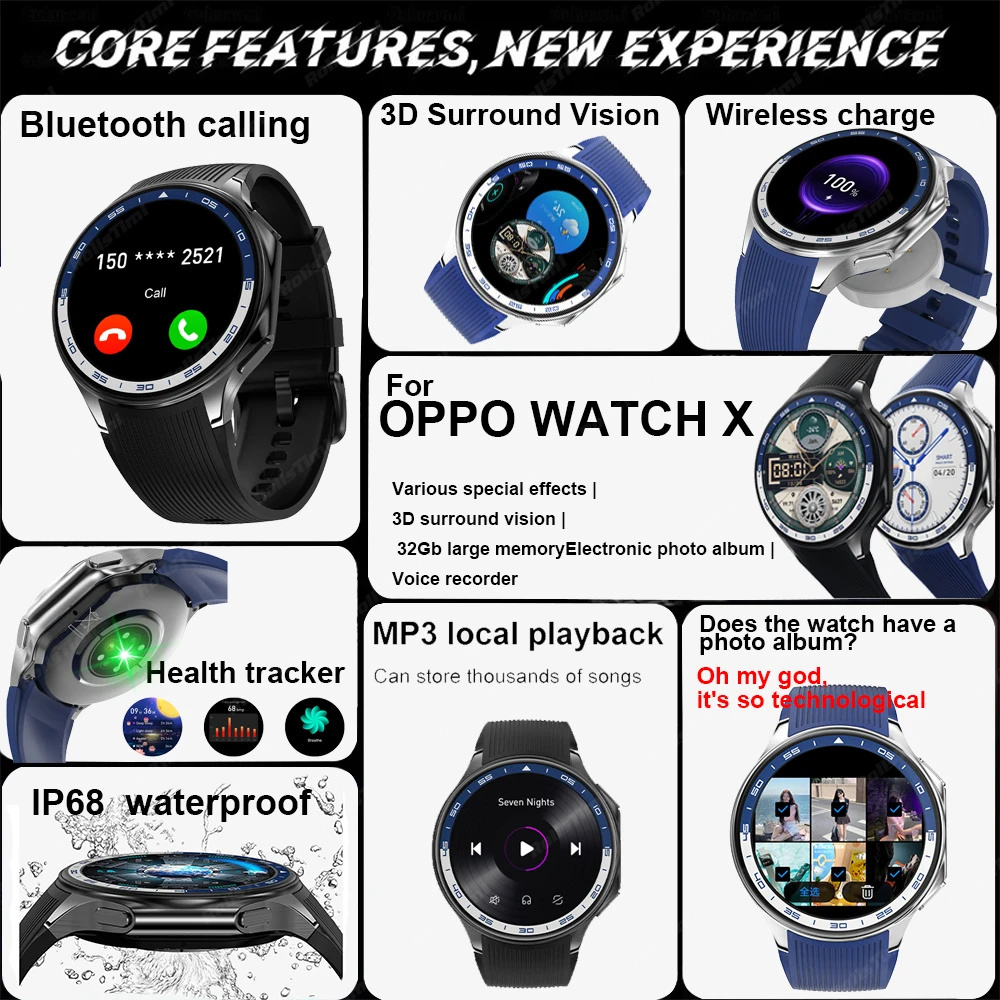 1.43 AMOLEDสมาร์ทนาฬิกา3D Surr - Smartwatch X บทวิจารณ์และราคา
