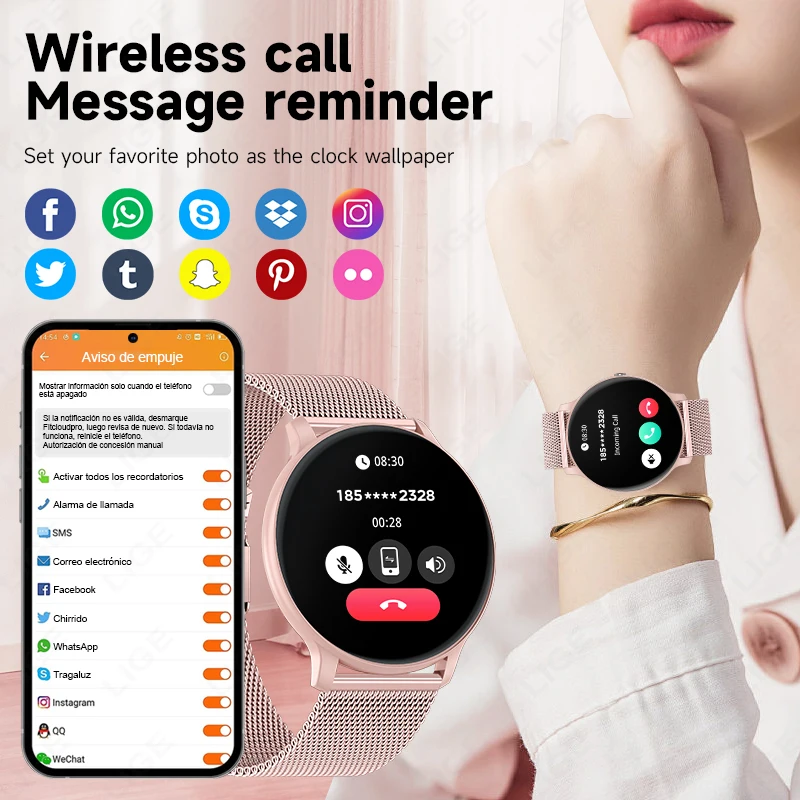 นาฬิกาอัจฉริยะ LIGE รองรับการโ - Android Smartwatch Accessories บทวิจารณ์และราคา