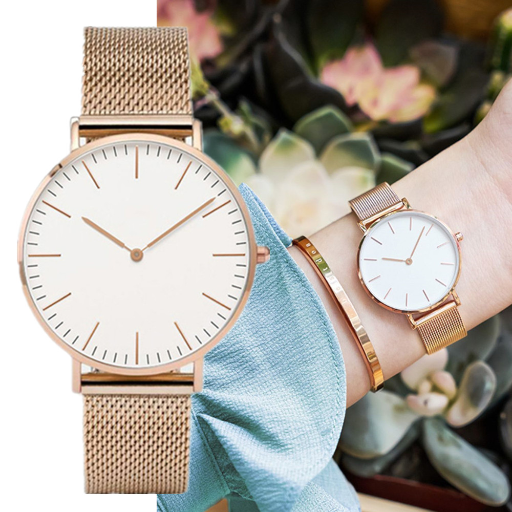 แบรนด์หรูนาฬิกาผู้หญิงแฟชั่นสแ - Stainless Mesh Band บทวิจารณ์และราคา