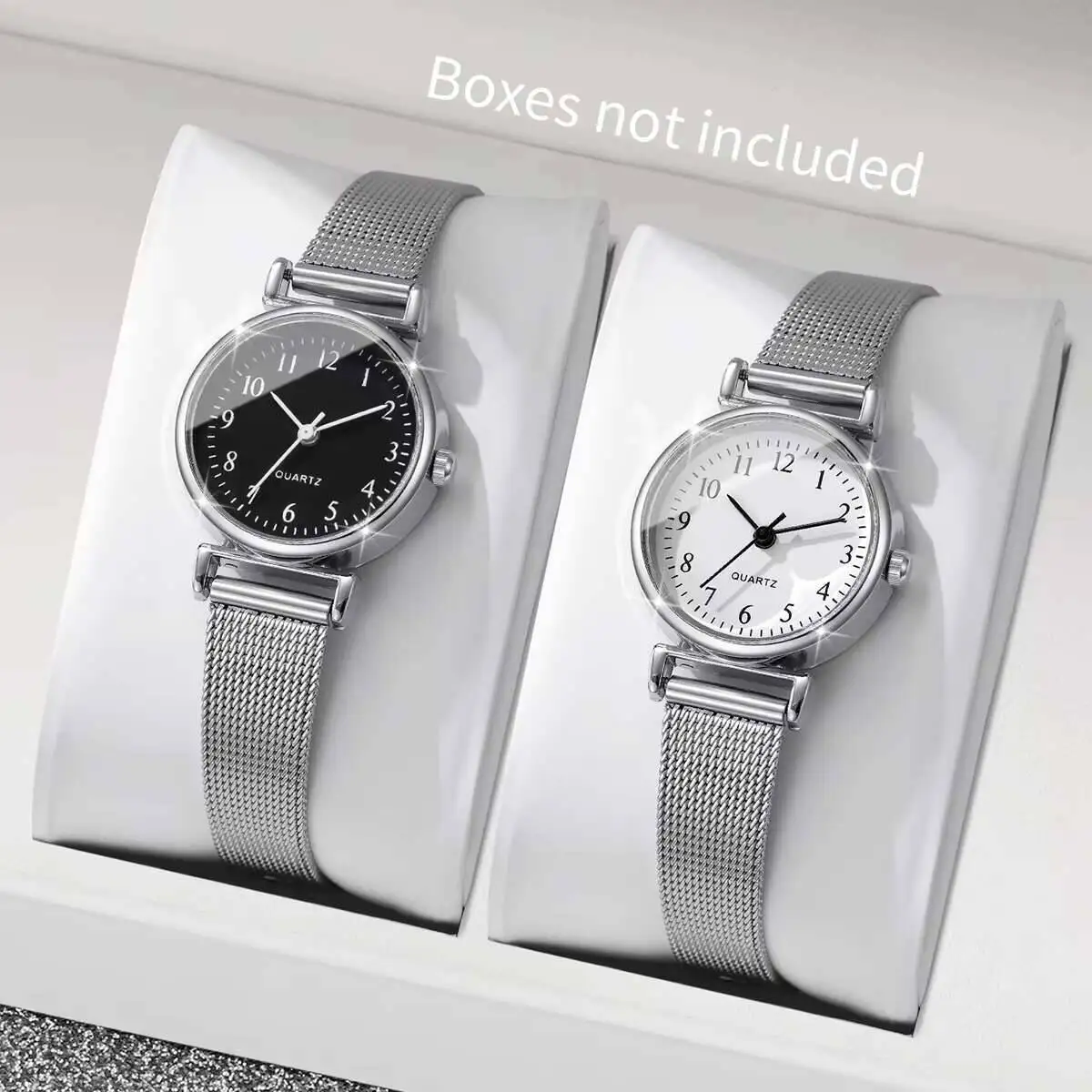 1/2 ชิ้นนาฬิกาแฟชั่นผู้หญิงสาย - Stainless Mesh Band บทวิจารณ์และราคา
