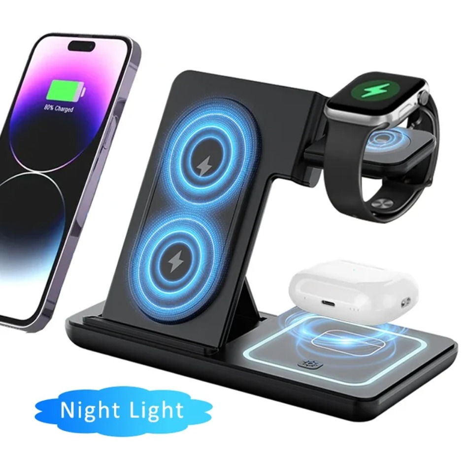 ไฟ LED กลางคืน 3 ใน 1 แท่นชาร์ - Wireless Charger Watch บทวิจารณ์และราคา