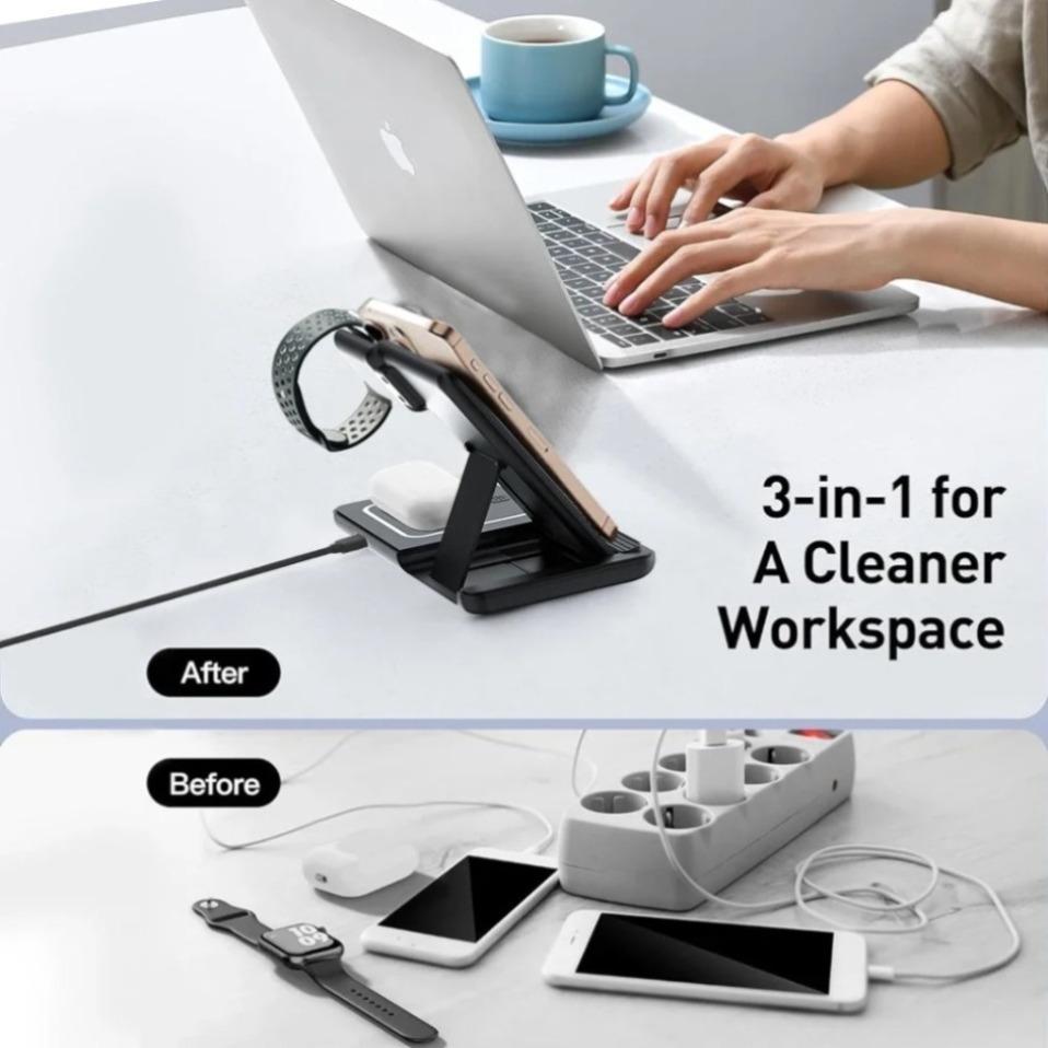 ไฟ LED กลางคืน 3 ใน 1 แท่นชาร์ - Wireless Charger Watch บทวิจารณ์และราคา