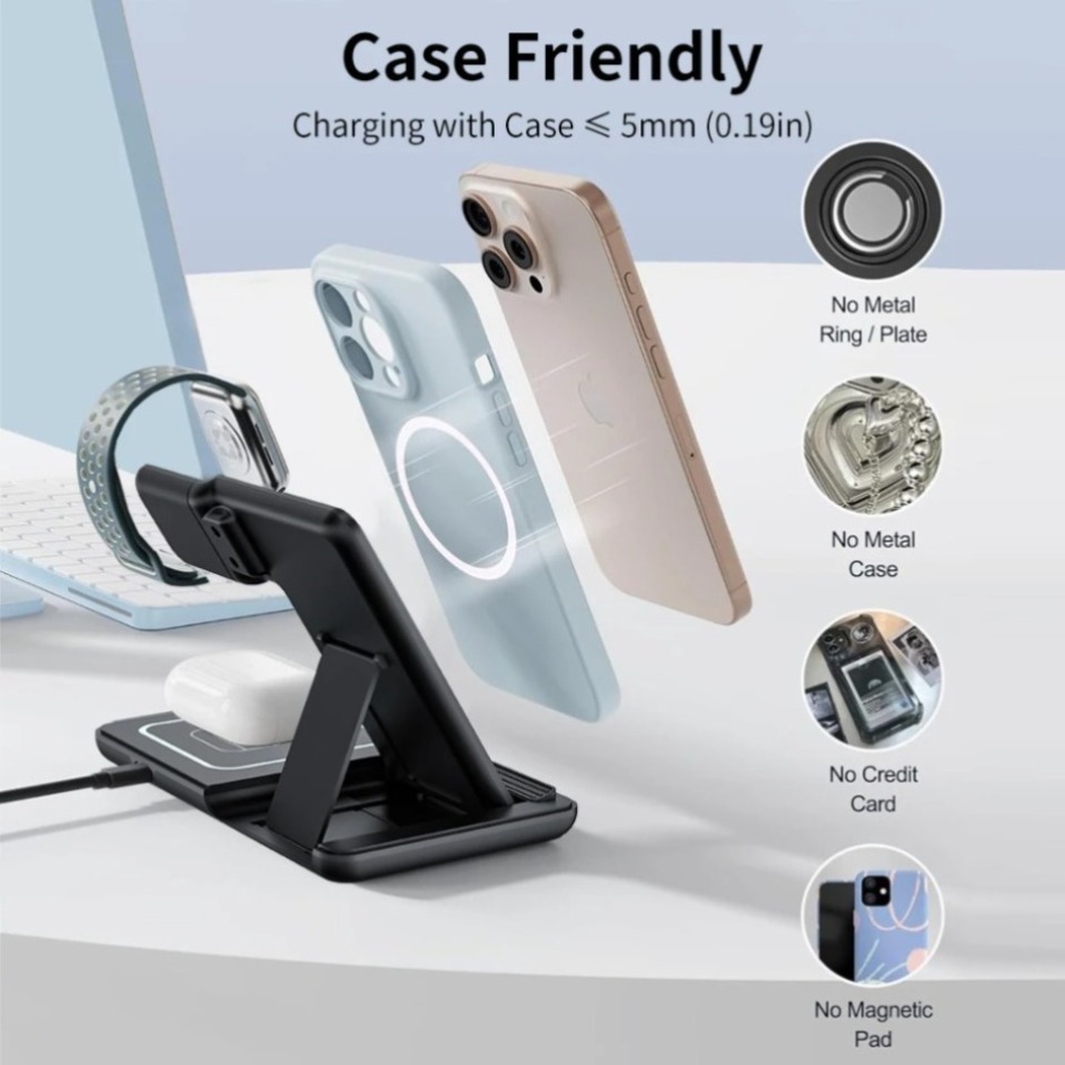 ไฟ LED กลางคืน 3 ใน 1 แท่นชาร์ - Wireless Charger Watch บทวิจารณ์และราคา