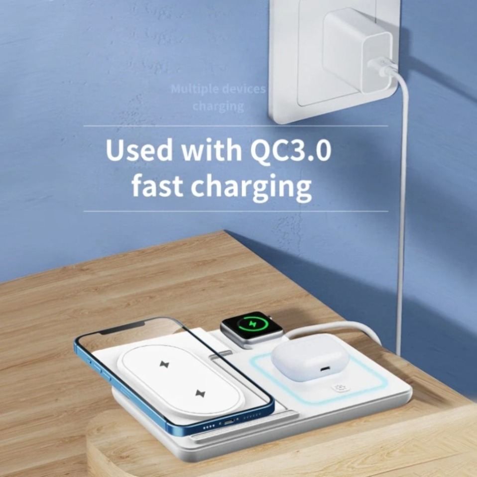 ไฟ LED กลางคืน 3 ใน 1 แท่นชาร์ - Wireless Charger Watch บทวิจารณ์และราคา