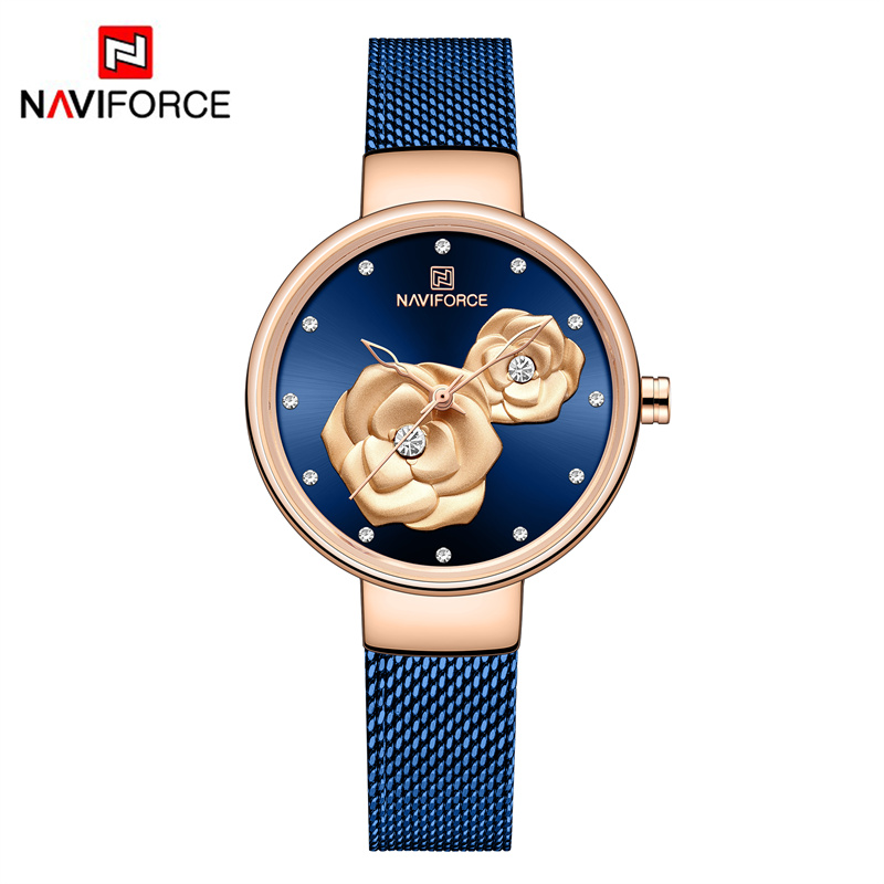 นาฬิกาข้อมือผู้หญิง NAVIFORCE  - Stainless Mesh Band บทวิจารณ์และราคา