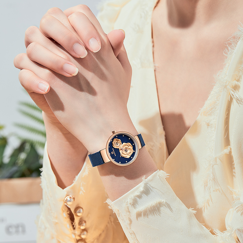 นาฬิกาข้อมือผู้หญิง NAVIFORCE  - Stainless Mesh Band บทวิจารณ์และราคา